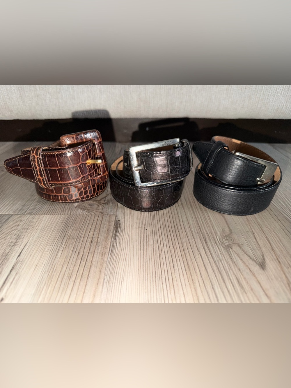 Vintage Banana Republic Leather Belt Lot Women's 28" Brown Black Made In Italy